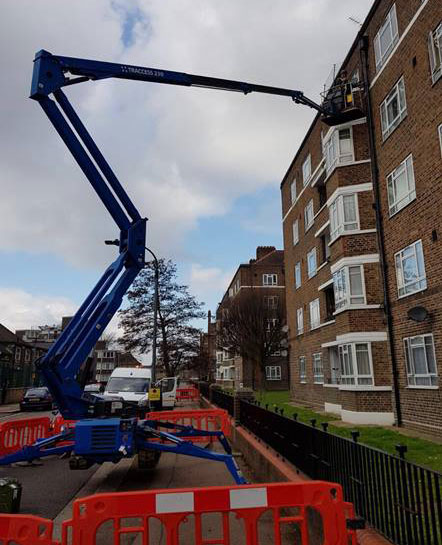 Juan’s Telecom Crane installing fixed line services